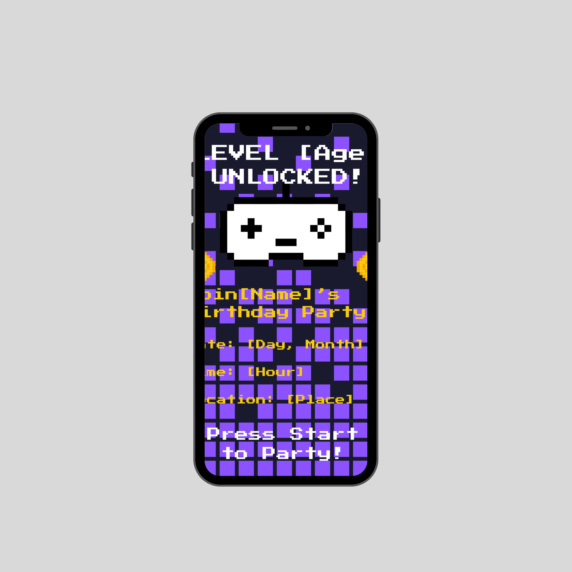 🎮 Gaming Pixel Birthday Party Kit – Digital Invitations, Banner, Toppers & Cards